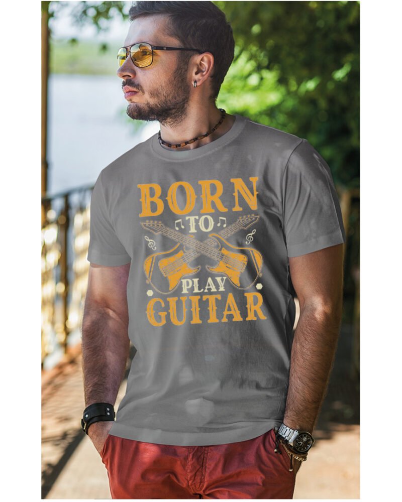 Koszulka Muzyczne serce „Born to play guitar” – Unisex