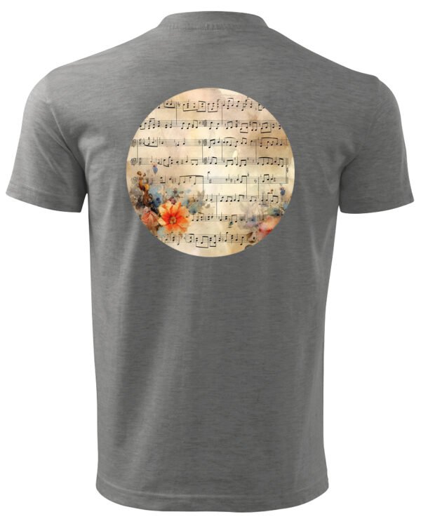 Koszulka Muzyczna harmonia <br>Nuty i kwiaty - Unisex, dla niej