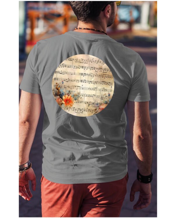 Koszulka Muzyczna harmonia <br>Nuty i kwiaty - Unisex, dla niego