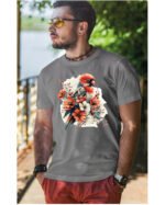 Koszulka Egzotyczny Urok Natury <br>Papuga w Kwiatowym Otoczeniu - Unisex, dla niego