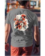 Koszulka Egzotyczny Urok Natury <br>Papuga w Kwiatowym Otoczeniu - Unisex, dla niego