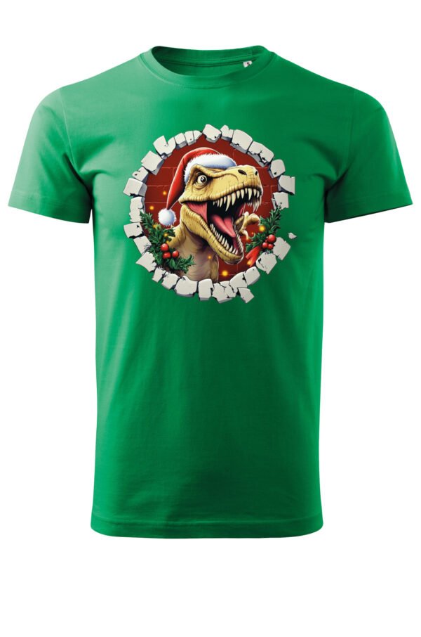 Świąteczna Koszulka “Dinozaur Święty Mikołaj”  – Unisex