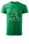 Świąteczna Koszulka “Choinka z Kolorowych Lampek”  – Unisex