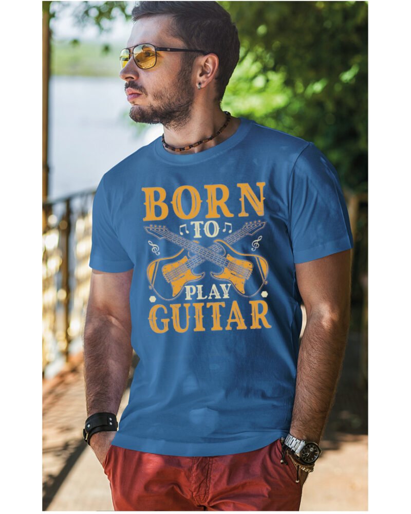Koszulka Muzyczne serce „Born to play guitar” – Unisex