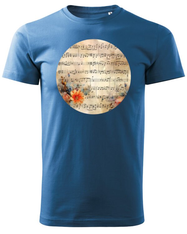 Koszulka Muzyczna harmonia <br>Nuty i kwiaty - Unisex, dla niej