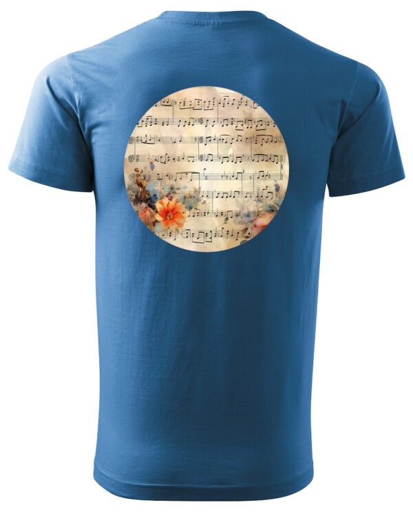 Koszulka Muzyczna harmonia <br>Nuty i kwiaty - Unisex, dla niej