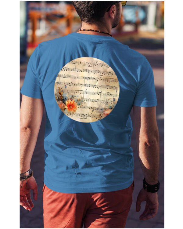 Koszulka Muzyczna harmonia <br>Nuty i kwiaty - Unisex, dla niego