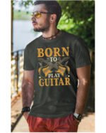 Koszulka Muzyczne serce „Born to play guitar” – Unisex