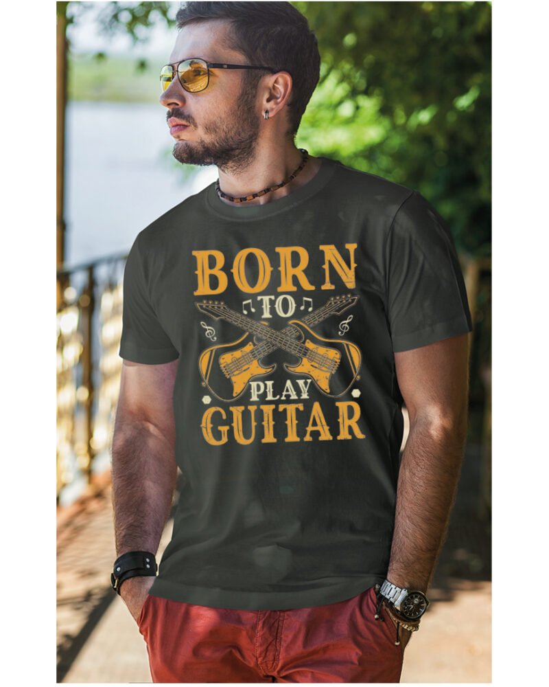 Koszulka Muzyczne serce „Born to play guitar” – Unisex
