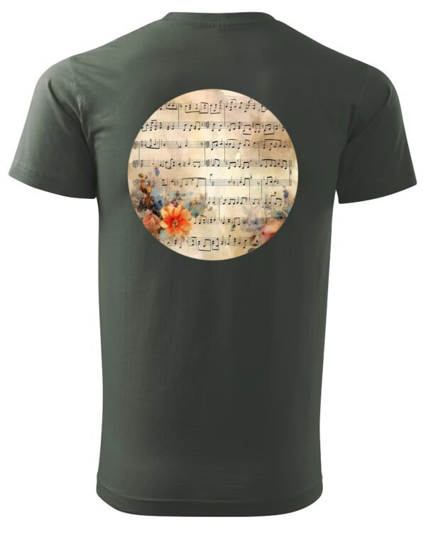 Koszulka Muzyczna harmonia <br>Nuty i kwiaty - Unisex, dla niej