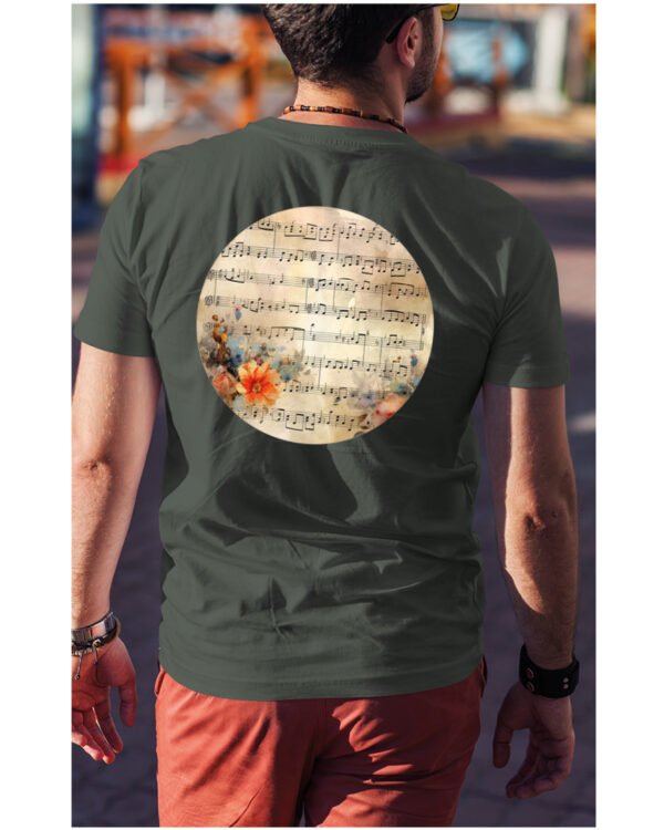 Koszulka Muzyczna harmonia <br>Nuty i kwiaty - Unisex, dla niego