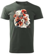 Koszulka Egzotyczny Urok Natury <br>Papuga w Kwiatowym Otoczeniu - Unisex, dla niego