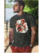 Koszulka Egzotyczny Urok Natury <br>Papuga w Kwiatowym Otoczeniu - Unisex, dla niego