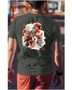 Koszulka Egzotyczny Urok Natury <br>Papuga w Kwiatowym Otoczeniu - Unisex, dla niego