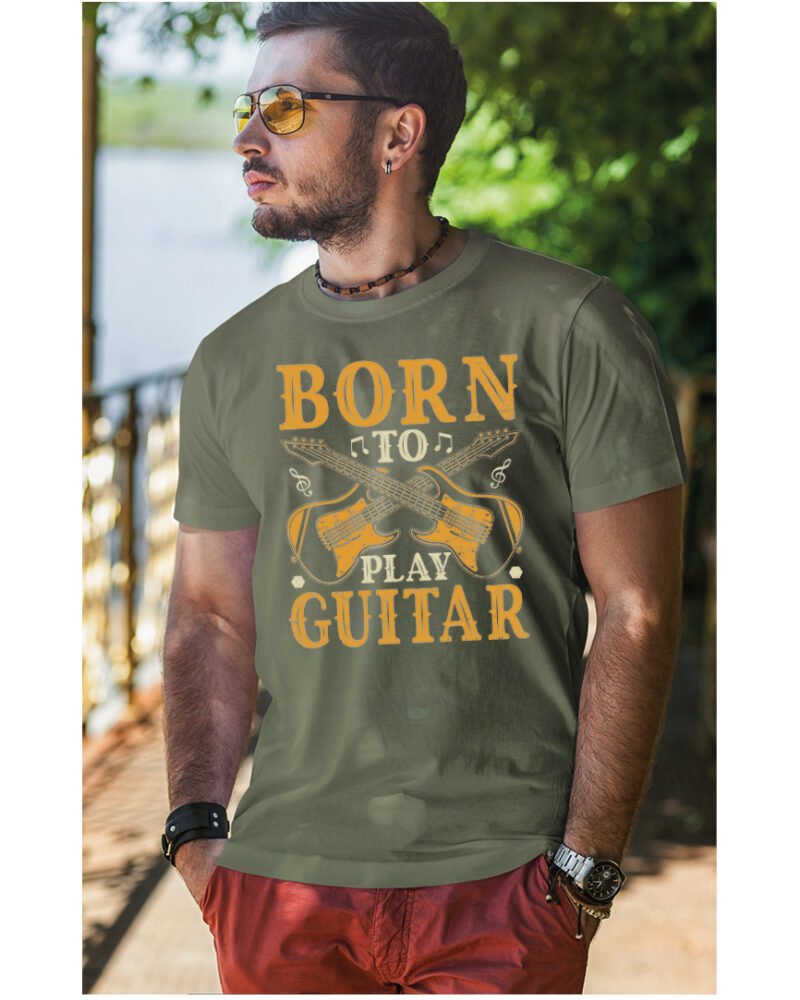 Koszulka Muzyczne serce „Born to play guitar” – Unisex
