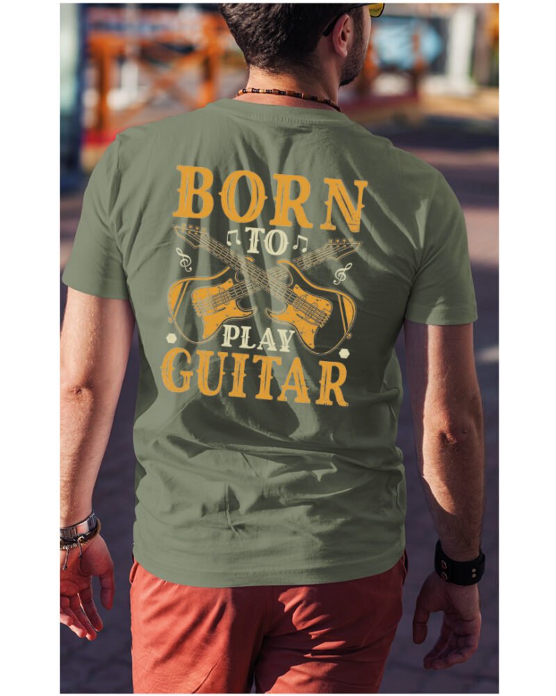 Koszulka Muzyczne serce „Born to play guitar” – Unisex