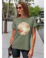 Koszulka Muzyczna harmonia <br>Nuty i kwiaty - Unisex, dla niej