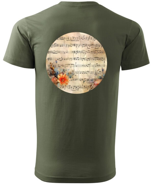 Koszulka Muzyczna harmonia <br>Nuty i kwiaty - Unisex, dla niej