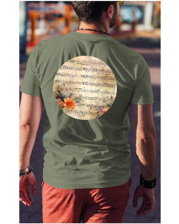 Koszulka Muzyczna harmonia <br>Nuty i kwiaty - Unisex, dla niego