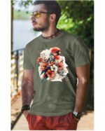 Koszulka Egzotyczny Urok Natury <br>Papuga w Kwiatowym Otoczeniu - Unisex, dla niego