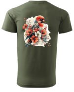 Koszulka Egzotyczny Urok Natury <br>Papuga w Kwiatowym Otoczeniu - Unisex, dla niego