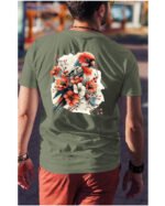 Koszulka Egzotyczny Urok Natury <br>Papuga w Kwiatowym Otoczeniu - Unisex, dla niego