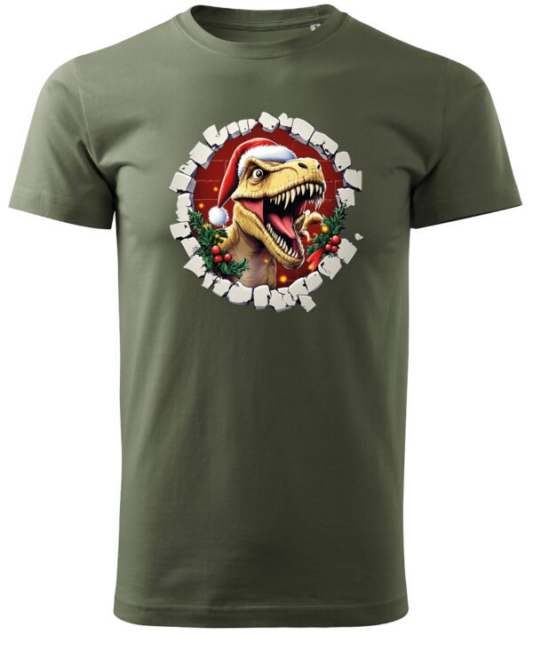 Świąteczna Koszulka “Dinozaur Święty Mikołaj”  – Unisex