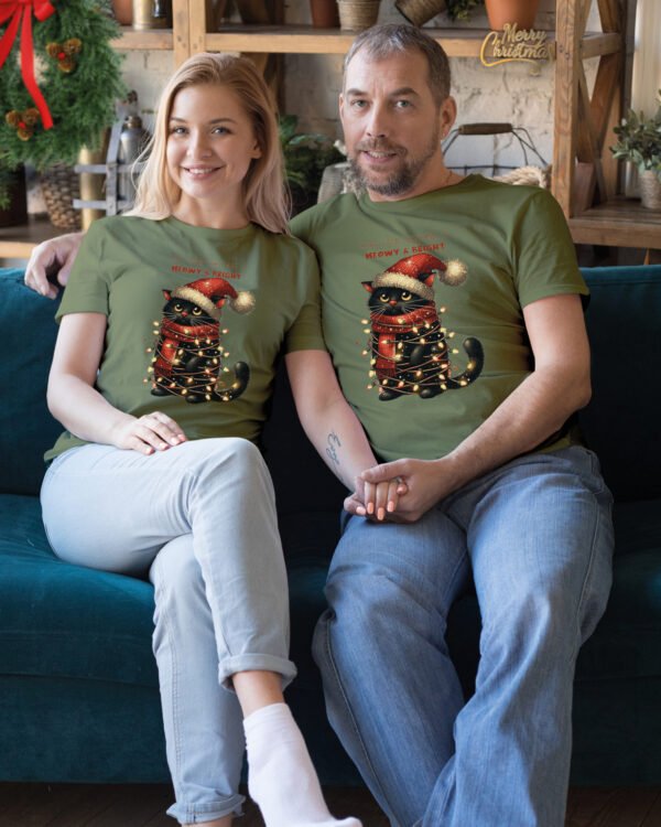 Świąteczna Koszulka “Kot - Meowy & Bright” – Unisex