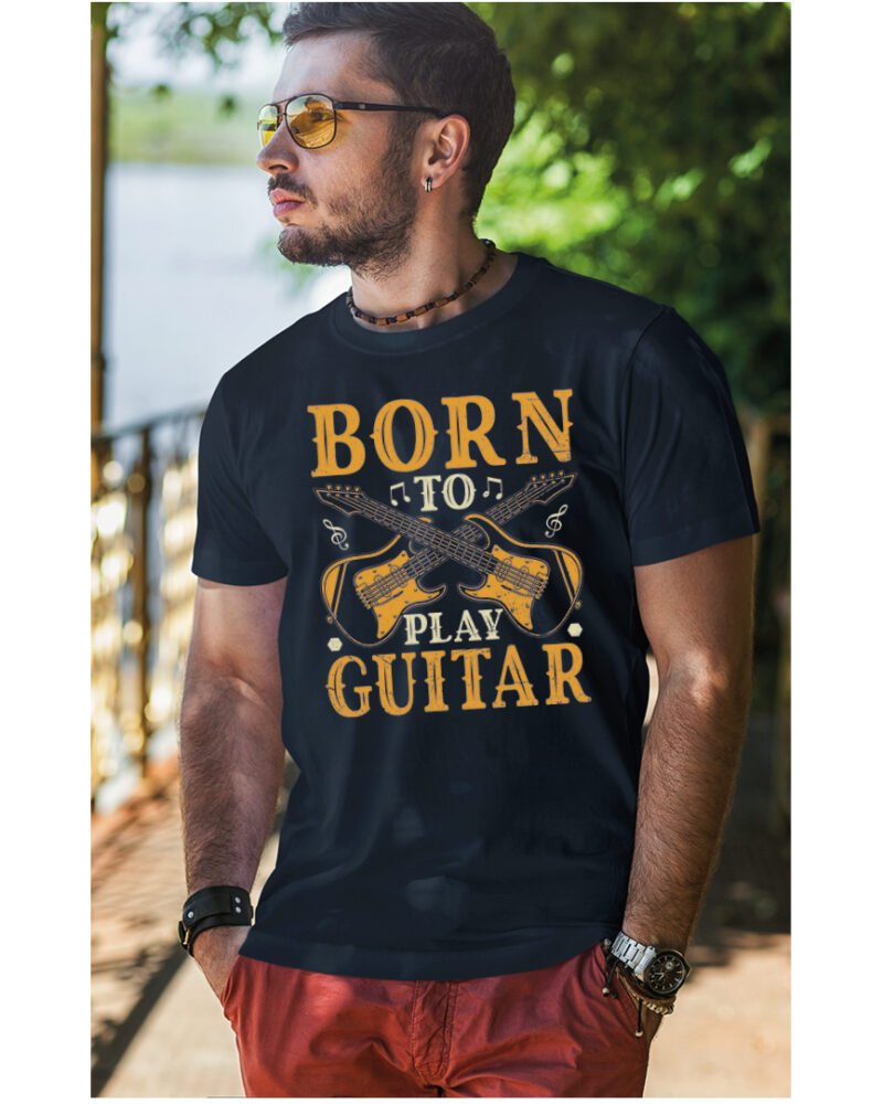 Koszulka Muzyczne serce „Born to play guitar” – Unisex