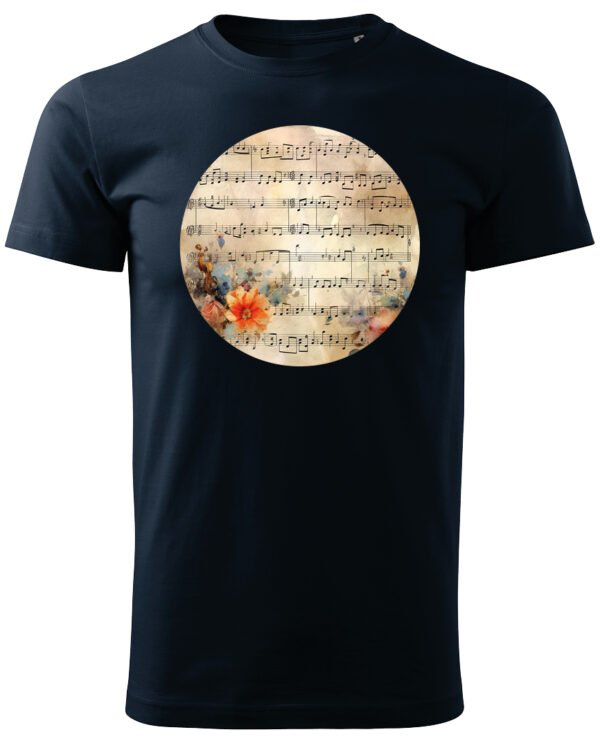 Koszulka Muzyczna harmonia <br>Nuty i kwiaty - Unisex, dla niej