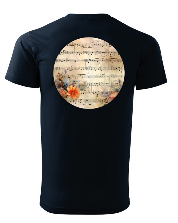 Koszulka Muzyczna harmonia <br>Nuty i kwiaty - Unisex, dla niej