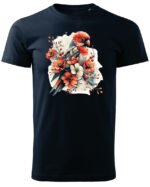 Koszulka Egzotyczny Urok Natury <br>Papuga w Kwiatowym Otoczeniu - Unisex, dla niego