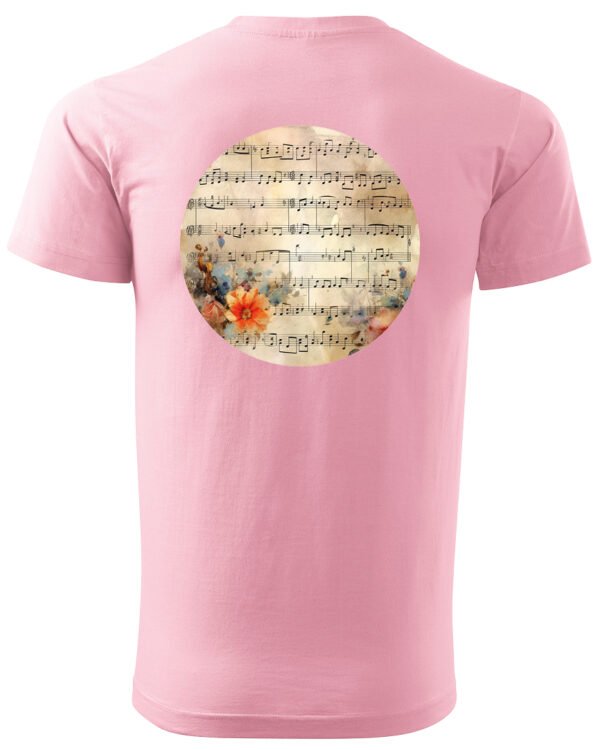 Koszulka Muzyczna harmonia <br>Nuty i kwiaty - Unisex, dla niej
