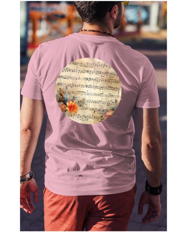 Koszulka Muzyczna harmonia <br>Nuty i kwiaty - Unisex, dla niego