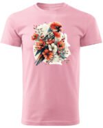 Koszulka Egzotyczny Urok Natury <br>Papuga w Kwiatowym Otoczeniu - Unisex, dla niego