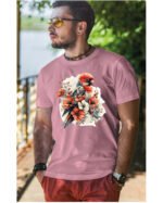 Koszulka Egzotyczny Urok Natury <br>Papuga w Kwiatowym Otoczeniu - Unisex, dla niego