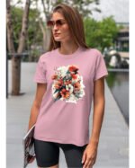 Koszulka Egzotyczny Urok Natury <br>Papuga w Kwiatowym Otoczeniu - Unisex, dla niej