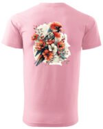 Koszulka Egzotyczny Urok Natury <br>Papuga w Kwiatowym Otoczeniu - Unisex, dla niego