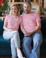 Świąteczna Koszulka “Choinka z Kolorowych Lampek”  – Unisex
