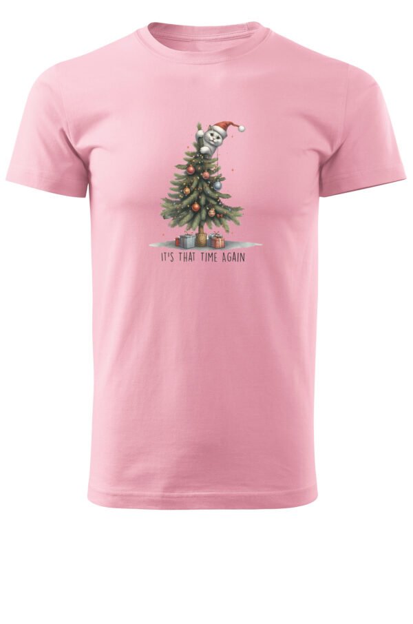 Świąteczna Koszulka “It’s That Time Again – Kot na Choince” – Unisex