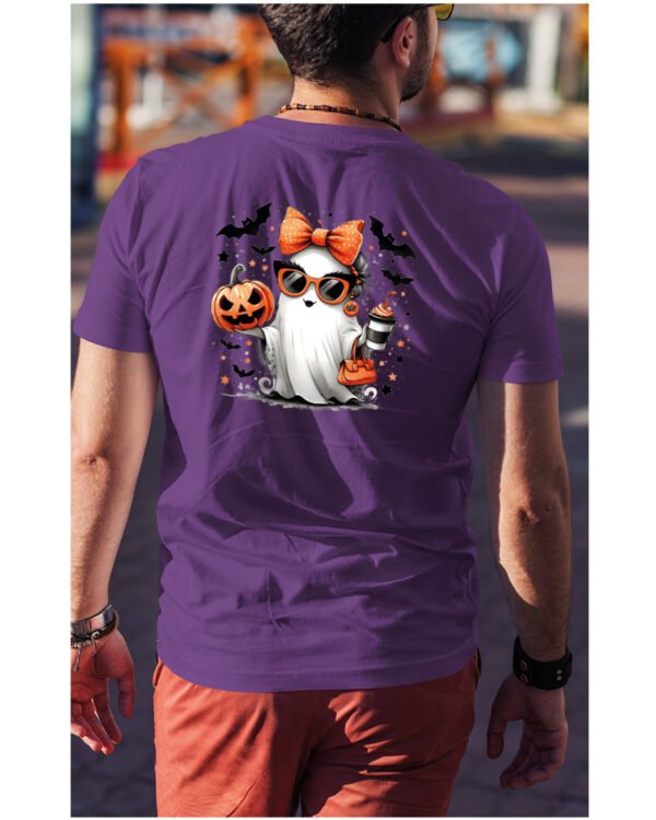 Halloweenowa Koszulka Unisex "Stylowy Duch" – Wybierz Kolor!