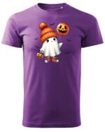 Halloweenowa Koszulka Unisex "Duch w Jesiennych Kwiatach" – Wybierz Kolor!