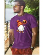 Halloweenowa Koszulka Unisex "Duch w Jesiennych Kwiatach" – Wybierz Kolor!