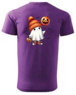 Halloweenowa Koszulka Unisex "Duch w Jesiennych Kwiatach" – Wybierz Kolor!