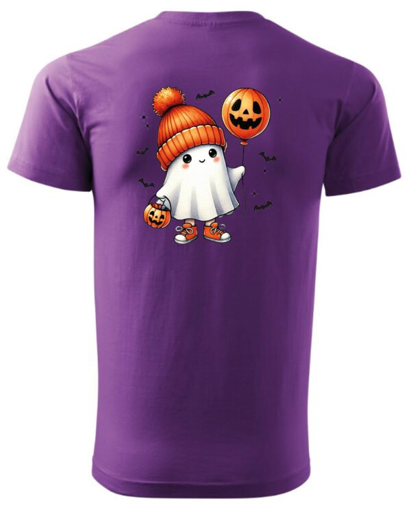 Halloweenowa Koszulka Unisex "Duch w Jesiennych Kwiatach" – Wybierz Kolor!