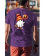 Halloweenowa Koszulka Unisex "Duch w Jesiennych Kwiatach" – Wybierz Kolor!