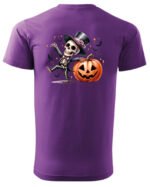 Halloweenowa Koszulka Unisex "Szkieletor i Dynia" – Wybierz Kolor!