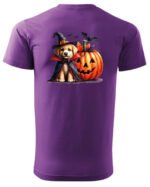 Halloweenowa Koszulka Unisex "Piesek Czarodziej i Dynia" – Wybierz Kolor!