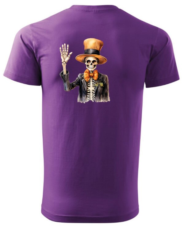 Halloweenowa Koszulka Unisex "Szkielet Dżentelmen" – Wybierz Kolor!