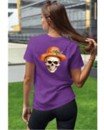 Halloweenowa Koszulka Unisex "Dynia i Czaszka" – Wybierz Kolor!